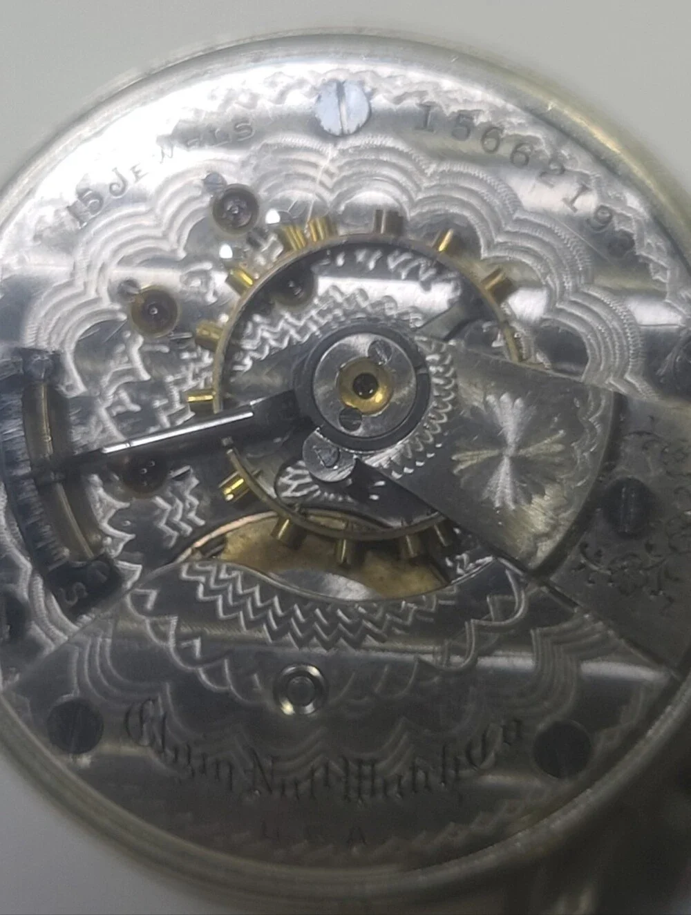 Elgin National Watch Co. Nickel Silver Pocket Watch For Parts Or Repair